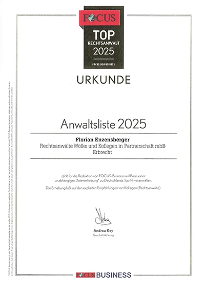 FOCUS Urkunde Florian Enzensberger