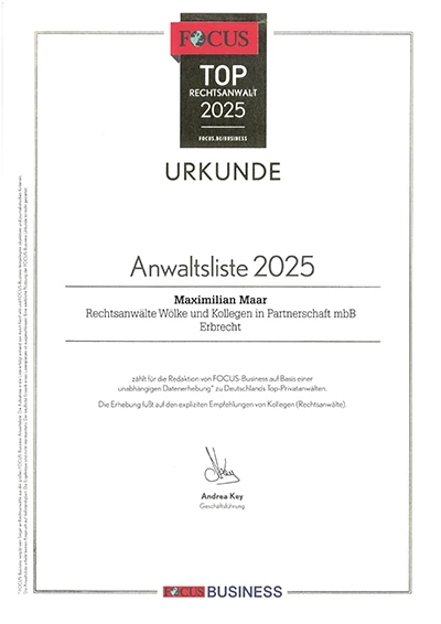 FOCUS Urkunde Maximilian Maar